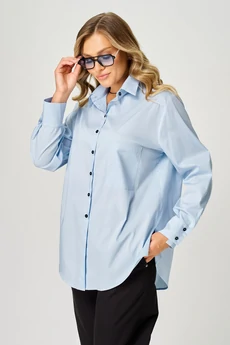 Блузка 1026 голубой LARINI
