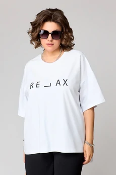 Футболка 084 белый relax LARINI