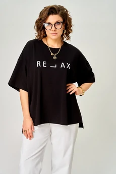 Футболка 084 черный relax LARINI