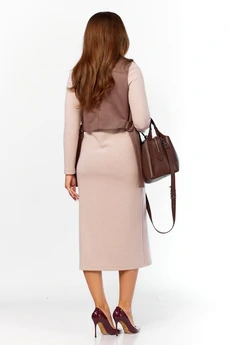Костюм с платьем 9010-5 баклажан LEANNA-STYLE