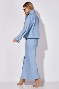 Костюм с юбкой 9014-2 голубой цвет LEANNA-STYLE