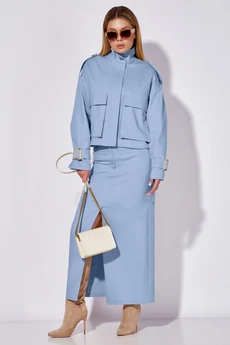 Костюм с юбкой 9014-2 голубой цвет LEANNA-STYLE