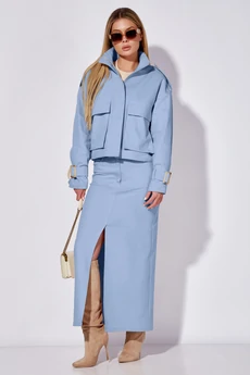 Костюм с юбкой 9014-2 голубой цвет LEANNA-STYLE