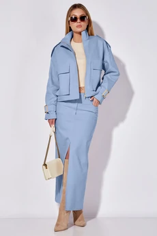 Костюм с юбкой 9014-2 голубой цвет LEANNA-STYLE