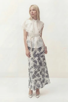 Юбка 1847 белый + серый Lokka