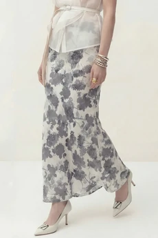 Юбка 1847 белый + серый Lokka