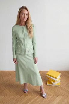 Костюм с юбкой 1852 фисташковый Lokka