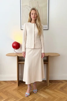 Костюм с юбкой 1852 бежевый Lokka