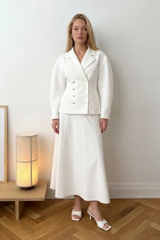 Костюм с юбкой 1860 белый Lokka