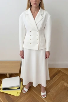 Костюм с юбкой 1860 белый Lokka