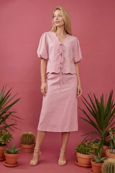 Костюм с юбкой 1912 розовый Lokka