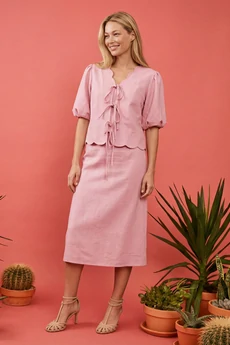 Костюм с юбкой 1912 розовый Lokka