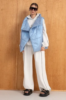 Костюм брючный 288 молоко + голубой LUNA