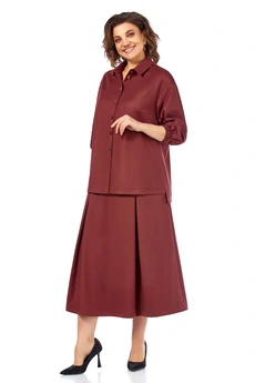 Костюм с юбкой 11943 винный LaKona