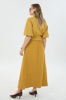 Костюм с юбкой К1340114 горчица LM (Лаборатория моды)