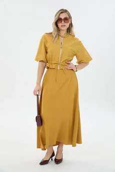 Костюм с юбкой К1340114 горчица LM (Лаборатория моды)