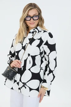 Рубашка М144 черно-белая LM (Лаборатория моды)