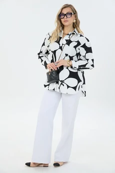 Костюм брючный К1440194 черно-белый LM (Лаборатория моды)