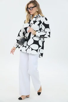 Рубашка М144 черно-белая LM (Лаборатория моды)