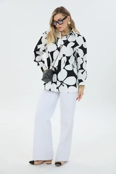 Костюм брючный К1440194 черно-белый LM (Лаборатория моды)