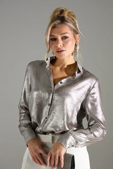 Блузка 010 бежевый шиммер  LM (Лаборатория моды)