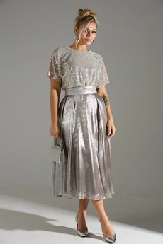 Платье 076 бежевый шиммер LM (Лаборатория моды)