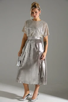 Платье 076 бежевый шиммер LM (Лаборатория моды)