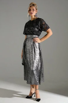 Платье 076 серый шиммер LM (Лаборатория моды)