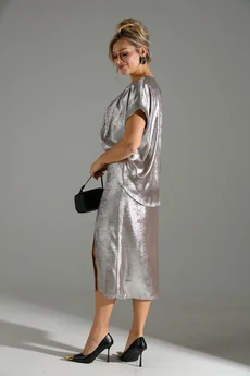 Костюм с юбкой 094 бежевый шиммер LM (Лаборатория моды)