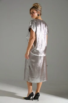 Костюм с юбкой 094 бежевый шиммер LM (Лаборатория моды)