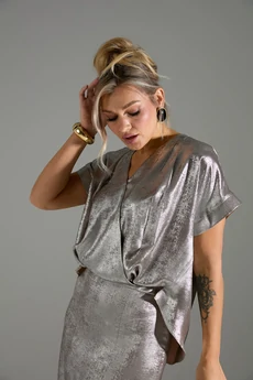 Костюм с юбкой 094 бежевый шиммер LM (Лаборатория моды)