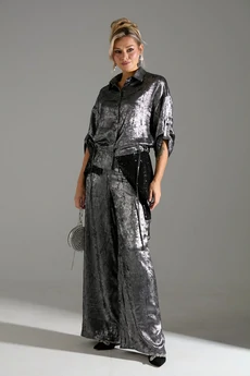 Костюм брючный 098 серый шиммер LM (Лаборатория моды)