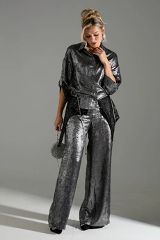 Костюм брючный 098 серый шиммер LM (Лаборатория моды)