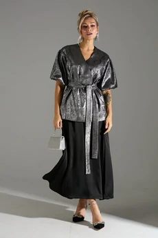 Костюм с юбкой 1140110 серый шиммер LM (Лаборатория моды)