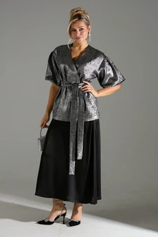 Костюм с юбкой 1140110 серый шиммер LM (Лаборатория моды)