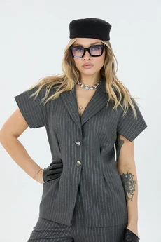 Костюм брючный 132048 серая полоска LM (Лаборатория моды)