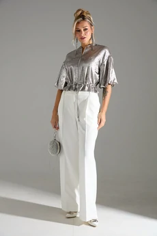 Блузка 134 бежевый шиммер  LM (Лаборатория моды)