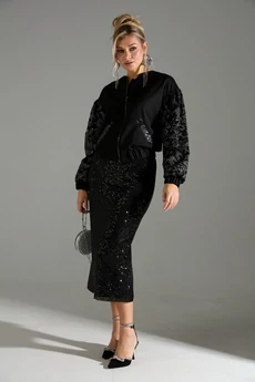 Костюм с юбкой 168042 черный LM (Лаборатория моды)