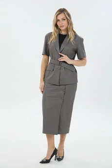 Костюм с юбкой 1690170 серый LM (Лаборатория моды)