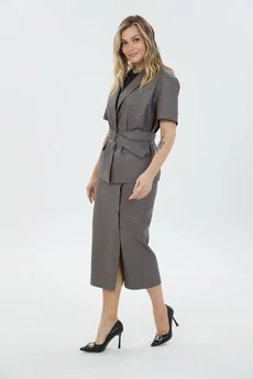 Костюм с юбкой 1690170 серый LM (Лаборатория моды)