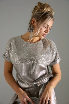 Костюм брючный 180143 бежевый шиммер LM (Лаборатория моды)