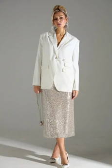 Костюм с юбкой 4243 белое золото LM (Лаборатория моды)