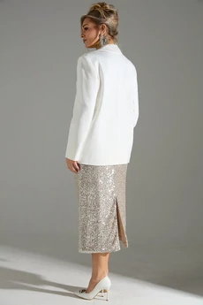 Костюм с юбкой 4243 белое золото LM (Лаборатория моды)