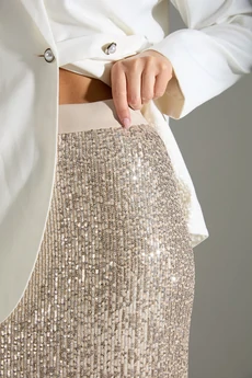 Костюм с юбкой 4243 белое золото LM (Лаборатория моды)