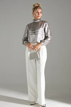 Костюм брючный 710146 бежевый шиммер LM (Лаборатория моды)