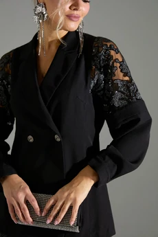 Костюм с юбкой 72042 черное кружево LM (Лаборатория моды)