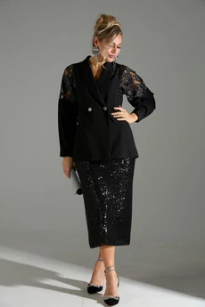 Костюм с юбкой 72042 черное кружево LM (Лаборатория моды)