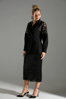 Костюм с юбкой 72042 черное кружево LM (Лаборатория моды)