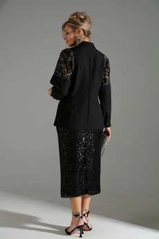 Костюм с юбкой 72042 черное кружево LM (Лаборатория моды)