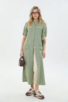 Костюм с платьем 8032 зеленая  полоска LM (Лаборатория моды)